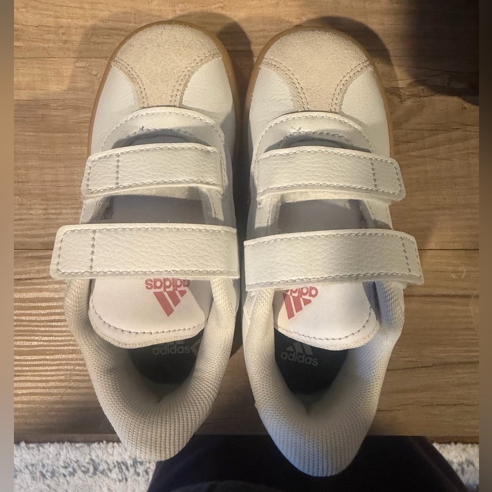 Adidas Kids' White and Pink Velcro Sneakers - Picture 5 of 6